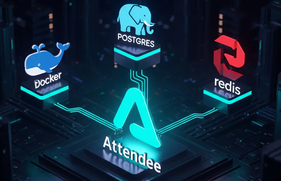 Server racks with code overlay symbolizing self-hosting